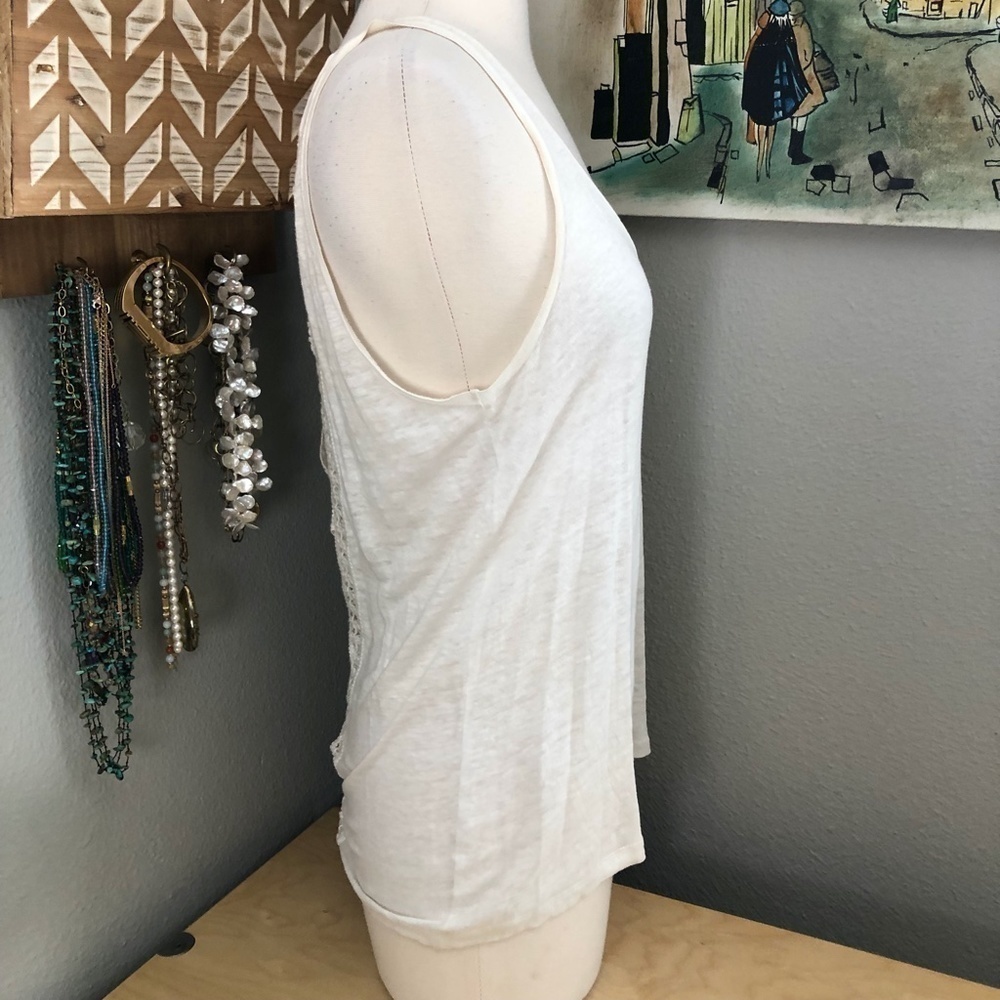 Sandro Paris Linen Lattice Back Tank Top - Picture 8 of 10